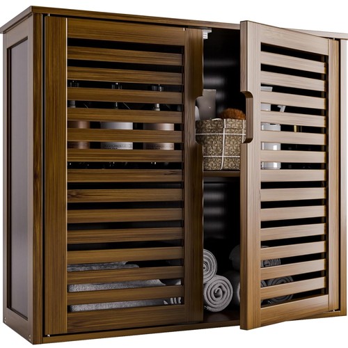 Bambus wandschrank badezimmer - bambus,