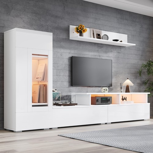 Wohnwand set mit vitrine - set,