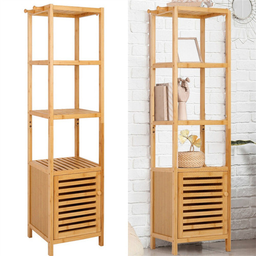 Bambus standregal mit schrank - standregal,